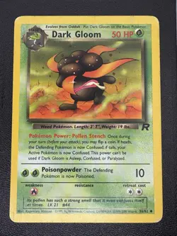 Dark Gloom 36/82 Team Rocket Uncommon Card Vintage Pokemon TCG MP - Image 1