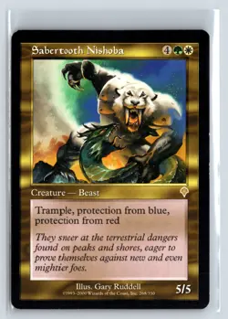 (5X) Sabertooth Nishoba Invasion Rare - MTG Magic the Gathering Card - Image 1