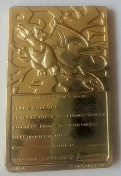 1999 Charizard Pokemon Gold Plated 23K Burger King Trading Card - Image 2