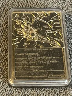 1999 Charizard Pokemon Gold Plated 23K Burger King Trading Card - Image 2