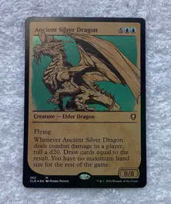 Ancient Silver Dragon Showcase FOIL NM/M Baldurs Gate MTG Magic the Gathering - Image 3