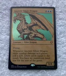 Ancient Silver Dragon Showcase FOIL NM/M Baldurs Gate MTG Magic the Gathering - Image 4