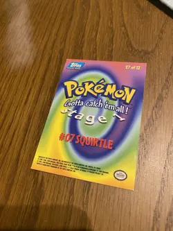 1999 Topps Pokemon Movie Edition Squirtle Stage 1 #07 E7 of 12 - Image 3