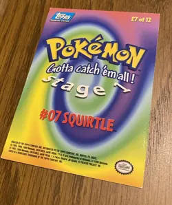 1999 Topps Pokemon Movie Edition Squirtle Stage 1 #07 E7 of 12 - Image 4