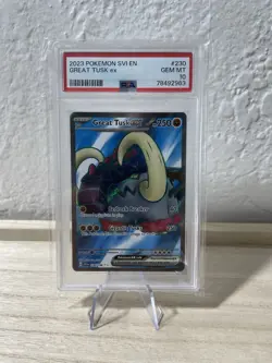2023 Pokemon SVI EN Great Tusk Ex #230 PSA 10 - Image 1