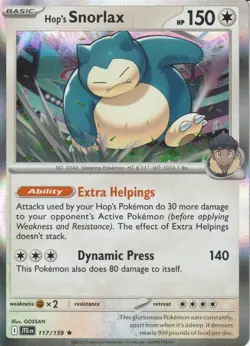 POKEMON -HOP'S SNORLAX - 117/159 - JOURNEY TOGETHER - HOLO - Image 1