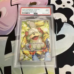 2024 POKEMON TWILIGHT MASQUERADE ILLUSTRATION RARE HISUIAN GROWLITHE PSA 9 - Image 1