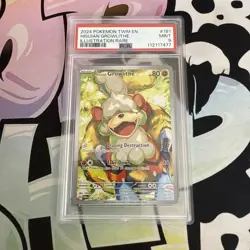 2024 POKEMON TWILIGHT MASQUERADE ILLUSTRATION RARE HISUIAN GROWLITHE PSA 9 - Image 2
