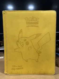 2019 Ultra Pro Yellow Pikachu PRO-Binder, Leather, 9 Pocket Pokemon TCG ** - Image 1