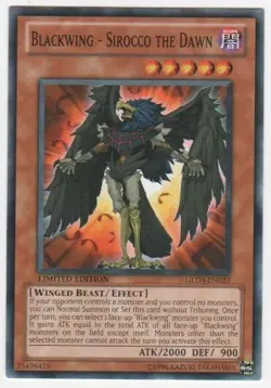 Yugioh! MP Blackwing - Sirocco the Dawn - GLD3-EN023 - Common - Limited Edition - Image 1