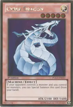 Yugioh! MP Cyber Dragon - PGLD-EN053 - Gold Rare - 1st Edition Moderately Played - Image 1