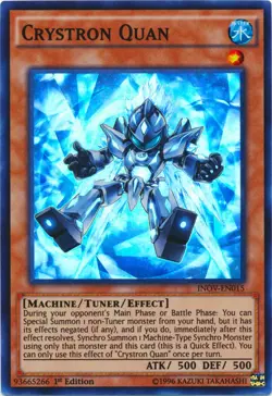 Yugioh! MP Crystron Quan - INOV-EN015 - Super Rare - 1st Edition Moderately Play - Image 1