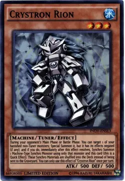 Yugioh! MP Crystron Rion - INOV-ENSE3 - Super Rare - Limited Edition Moderately - Image 1