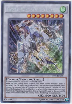 Yugioh! MP Crystal Wing Synchro Dragon - SHVI-EN049 - Secret Rare - Unlimited Ed - Image 1