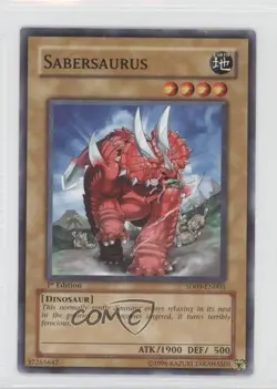 Sabersaurus 1st Ed. YuGiOh Dinosaur's Rage Structure Deck #SD09-EN003 2006 READ - Image 1