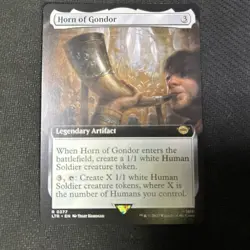 Magic The Gathering Horn Of Gondor Double Printing Error Card Used - Image 1