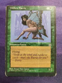 Magic The Gathering Willow Faerie Card Cut Error Used - Image 1
