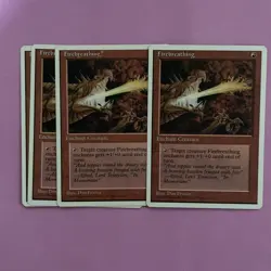 MTG Flame Breath 4th Edition Set Card Includes One Print Error Used - Image 1