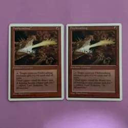 MTG Flame Breath 4th Edition Set Card Includes One Print Error Used - Image 2