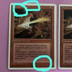 MTG Flame Breath 4th Edition Set Card Includes One Print Error Used - Image 3
