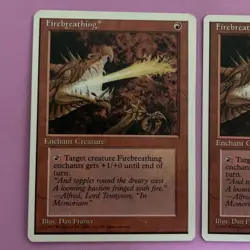 MTG Flame Breath 4th Edition Set Card Includes One Print Error Used - Image 4