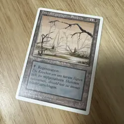 Magic The Gathering Wriggling Skeleton Error Card German Swamp Collectible Used - Image 3