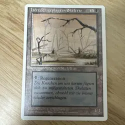 Magic The Gathering Wriggling Skeleton Error Card German Swamp Collectible Used - Image 5