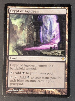 MTG - 1x Crypt of Agadeem - Zendikar - MP - Rare Land - Magic The Gathering #212 - Image 1
