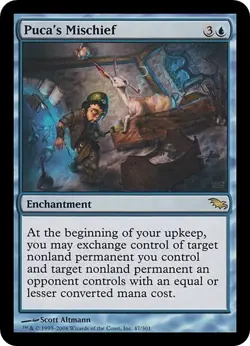 PUCA'S MISCHIEF x1 mtg NM Shadowmoor 1 Rare - Image 1