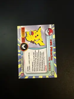 1999 topps POKEMON tv animation SERIES 1 #25 Pikachu Rainbow Foil Black Logo - Image 3