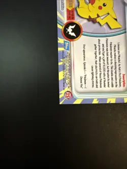 1999 topps POKEMON tv animation SERIES 1 #25 Pikachu Rainbow Foil Black Logo - Image 4