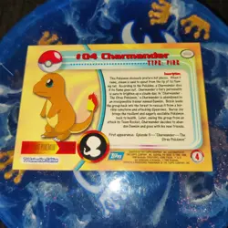 1999 Topps TV Series #04 Charmander Pokemon Foil Blue Label - Image 2
