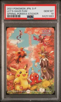 PSA 10 💎 2021 - Pikachu - Lets Have Fun Spring Pokeka Sticker Japanese Pokemon - Image 3