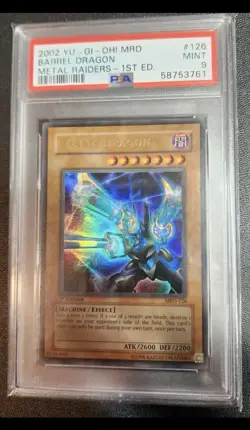 Yugioh Barrel Dragon MRD-126 Metal Raiders 1st Edition PSA 9 - Image 1
