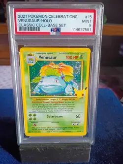 PSA 9 MINT Venusaur Holo Pokemon Card Celebrations Classic Collection 15/102 - Image 1