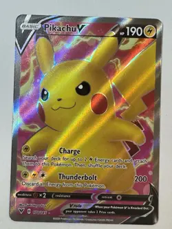 Pokemon TCG Vivid Voltage Pikachu v Full Art Holo Rare Card 170/185 NM Condition - Image 1