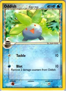 Oddish (Delta Species) Common Holon Phantoms 73/110 LP Pokemon Card Vintage - Image 1