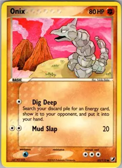 Onix Common Unseen Forces 65/115 LP Pokemon Card Vintage - Image 1