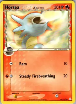 Horsea (Delta Species) Common Holon Phantoms 66/110 LP Pokemon Card Vintage - Image 1