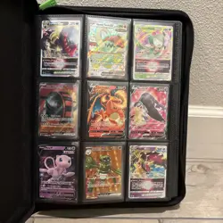 Pokemon Card Binder Collection Lot Charizard V, mew V, V And Ex + More - Image 1