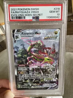 PSA 10 Raquaza Vmax Alt Art Secret Rare Evolving Skies Pokemon Card - Image 3
