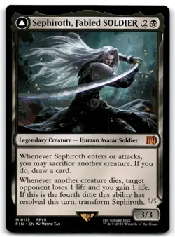 MTG Sephiroth, Fabled SOLDIER Final Fantasy Regular NM #115 - Image 1