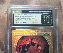 MTG Sauron the Dark Lord #329 Foil LOTR Tales Middle Earth CGC Pristine 10 Pop 1 - Image 2