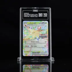 2025 Pokemon Prismatic Evolutions Surprise Box Leafeon ex 006/131 Tag 10 GEM MT - Image 1