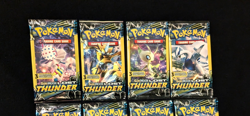 Pokemon SM Lost Thunder 3 Card Mini Booster Pack Complete Art Set Lot of 4 - Image 1