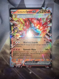 Hearthflame Mask Ogerpon EX Holo Card 017/131 Pokemon TCG Prismatic Evolutions - Image 1