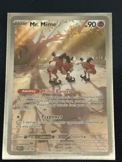 Pokemon TCG Mr. Mime Scarlet & Violet Holo Illustration Card 179/165 - Image 1
