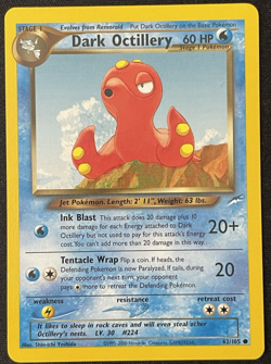 Dark Octillery Neo Destiny LP/NM Vintage Pokemon Card - Image 1
