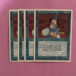 MTG The Wizards Apprentice Ei 4 Card Set Print Error Card Used - Image 1