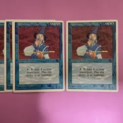 MTG The Wizards Apprentice Ei 4 Card Set Print Error Card Used - Image 2